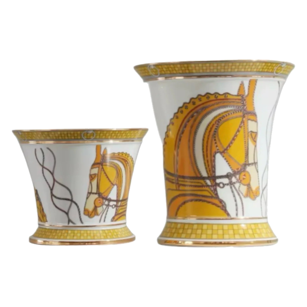 Maison Couture - Set 2 Bình Hoa Chiến Mã Hoàng Gia Équestre Cheval Royal - Spéciale Porcelain Vase. H22 H26 xD15-BÌNH HOA-CẬU HAI HOME DECOR-CẬU HAI HOME DECOR