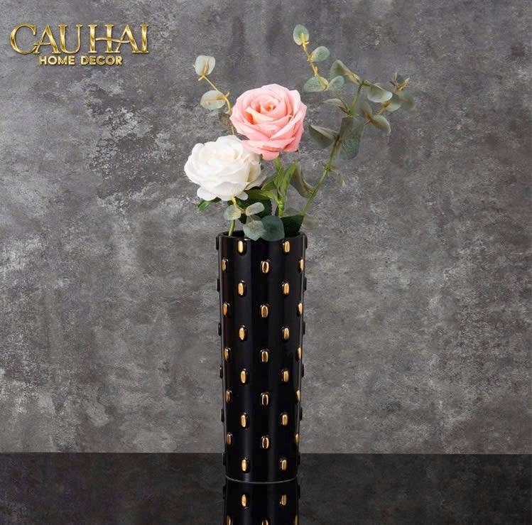 Maison Couture - Set 2 Bình Lọ Impériale Bastion Armory Noir-Gold Vessel-CẬU HAI HOME DECOR