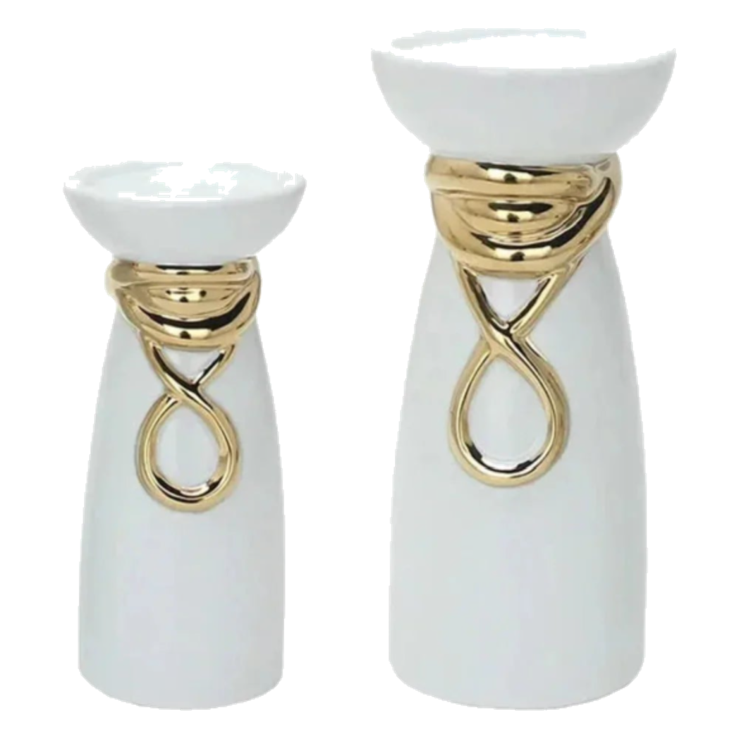 Maison Couture – Set 2 Đế Nến Golden Infinity Loop Candle Stand-NẾN TRANG TRÍ-Đối tác tại Trung Quốc theo từng đơn đặt hàng-CẬU HAI HOME DECOR