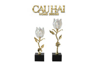 Maison Couture - Set 2 Đế Nến Hoa Hồng Pha Lê Cristalleries Rosé Candle Holders 10x26/30-CẬU HAI HOME DECOR