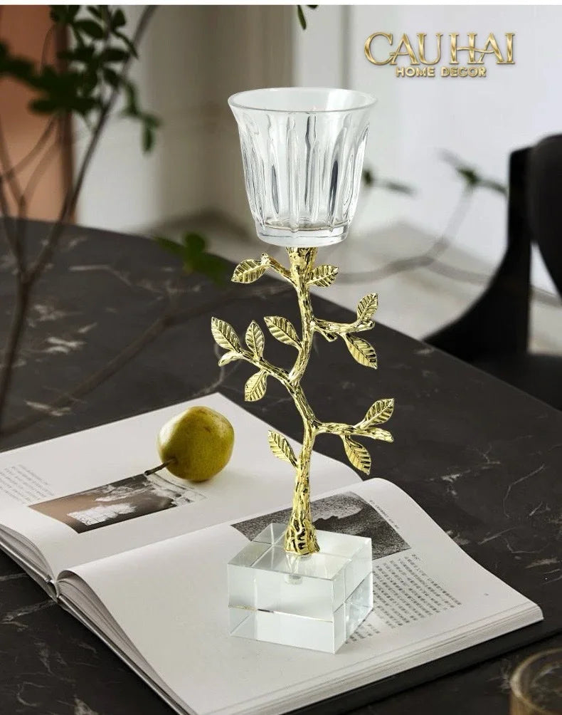 Maison Couture - Set 2 Đế Nến Pha Lê Aurum Branche Spéciale Édition H33/40-CẬU HAI HOME DECOR