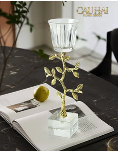 Maison Couture - Set 2 Đế Nến Pha Lê Aurum Branche Spéciale Édition H33/40-CẬU HAI HOME DECOR