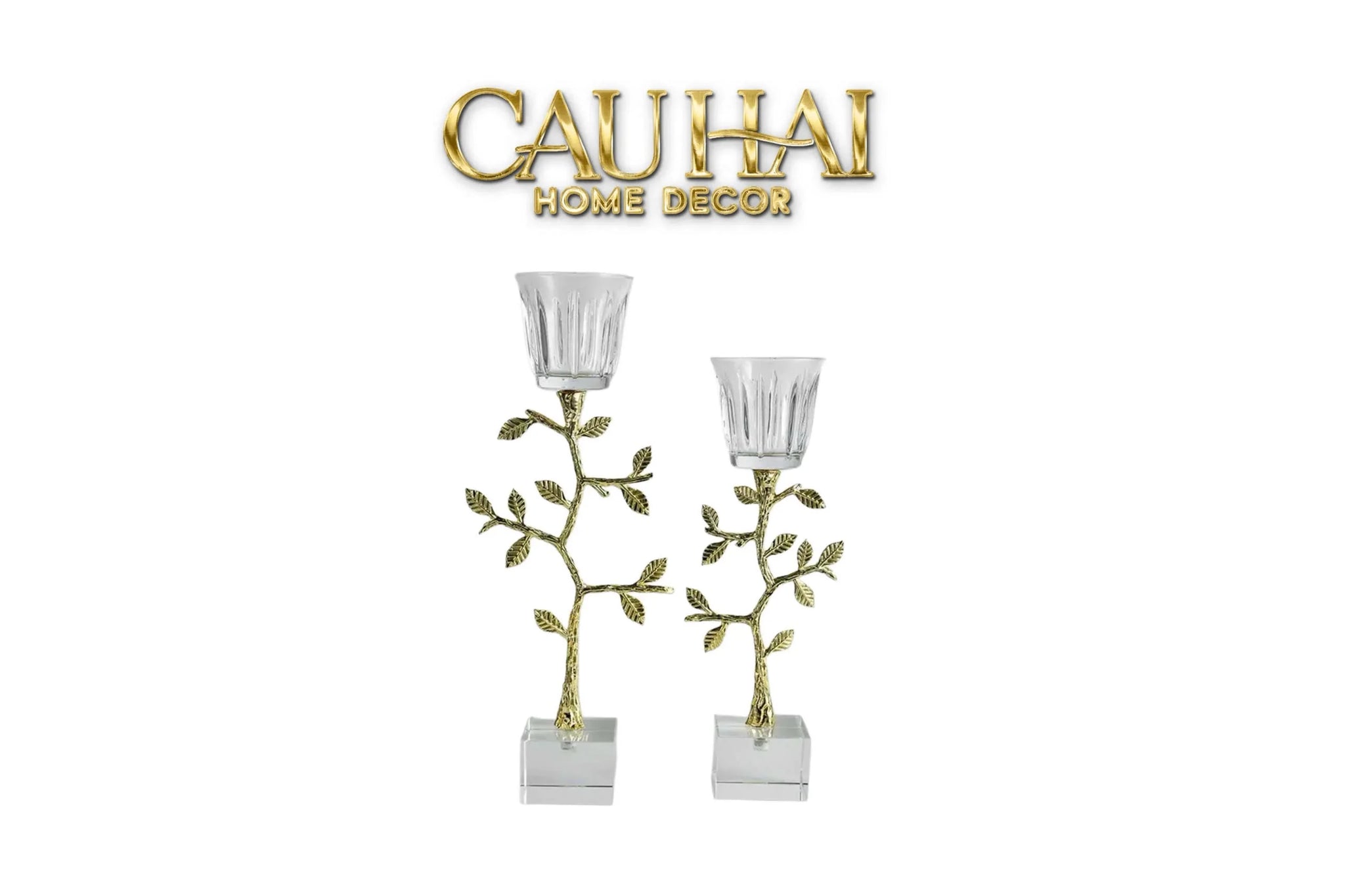 Maison Couture - Set 2 Đế Nến Pha Lê Aurum Branche Spéciale Édition H33/40-CẬU HAI HOME DECOR