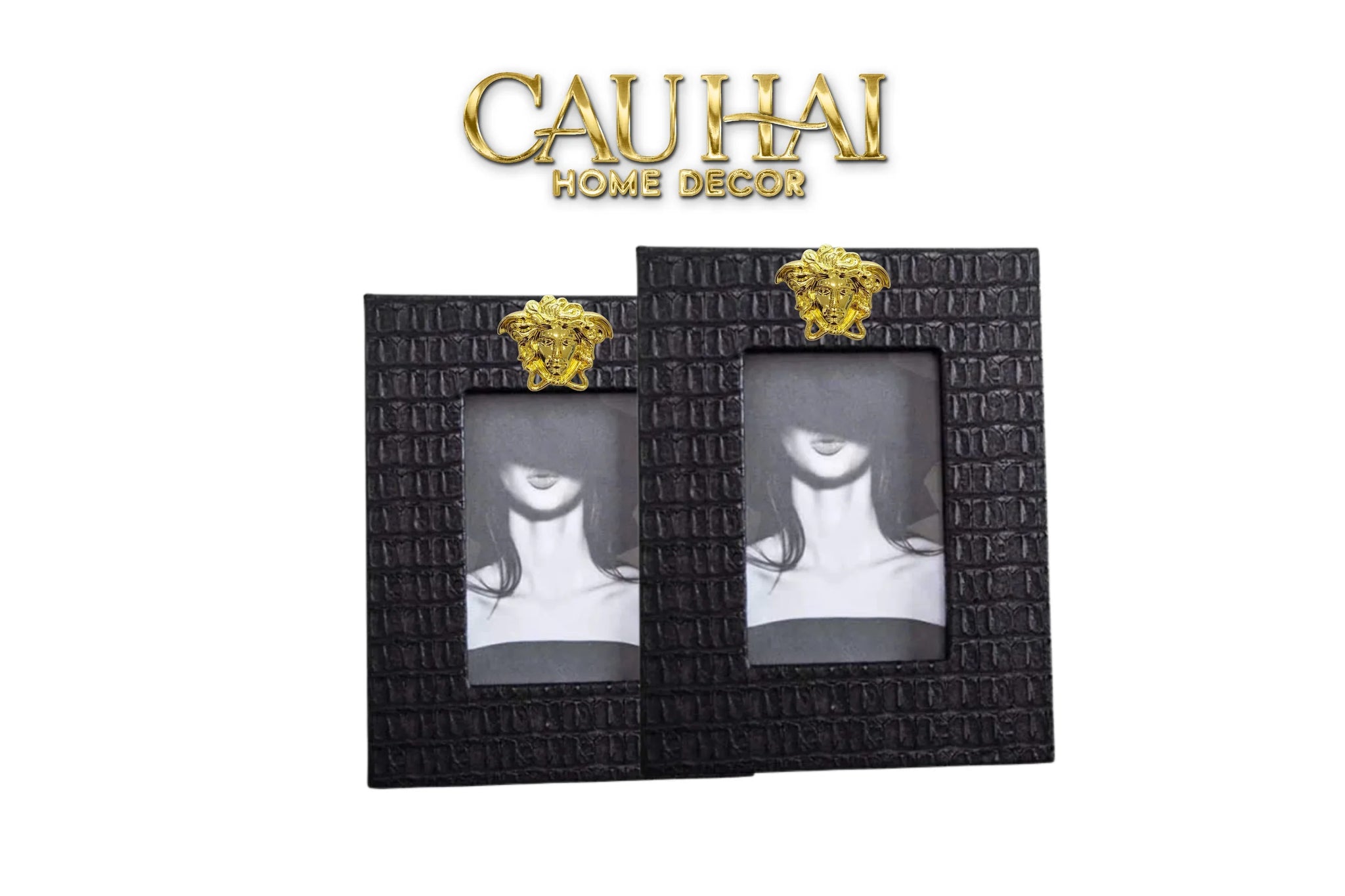 Maison Couture - Set 2 Khung Ảnh Da Lux Leather V Class Atélier Medusa Limitée 6" 7"-CẬU HAI HOME DECOR