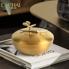 Maison Couture - Set 2 Lọ Kẹo / Trà Bằng Đồng - Brasson Lumière Papillon 15x10 12x9-CẬU HAI HOME DECOR