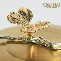 Maison Couture - Set 2 Lọ Kẹo / Trà Bằng Đồng - Brasson Lumière Papillon 15x10 12x9-CẬU HAI HOME DECOR