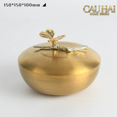 Maison Couture - Set 2 Lọ Kẹo / Trà Bằng Đồng - Brasson Lumière Papillon 15x10 12x9-CẬU HAI HOME DECOR
