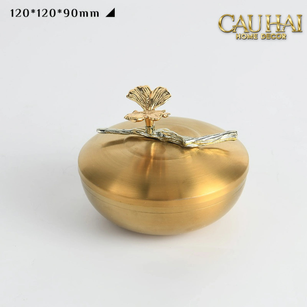 Maison Couture - Set 2 Lọ Kẹo / Trà Bằng Đồng - Brasson Lumière Papillon 15x10 12x9-Trang Trí Tết-Đối tác tại Trung Quốc theo từng đơn đặt hàng-CẬU HAI HOME DECOR