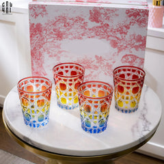 Maison Couture - Set 2 Ly Cocktail Thuỷ Tinh 7 Màu D'Or Diamant Facetté Lumière-CẬU HAI HOME DECOR