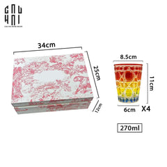 Maison Couture - Set 2 Ly Cocktail Thuỷ Tinh 7 Màu D'Or Diamant Facetté Lumière-CẬU HAI HOME DECOR