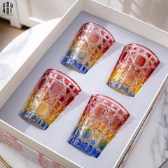 Maison Couture - Set 2 Ly Cocktail Thuỷ Tinh 7 Màu D'Or Diamant Facetté Lumière-CẬU HAI HOME DECOR