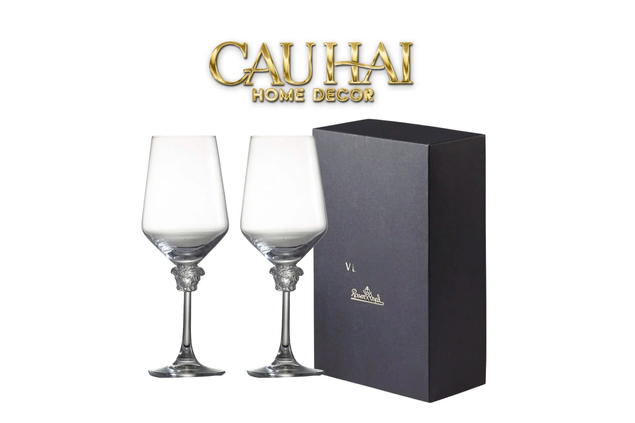 Maison Couture - Set 2 Ly Medusa Firma Lusso 476Ml Vino Rosso Glasses Full Box-CẬU HAI HOME DECOR