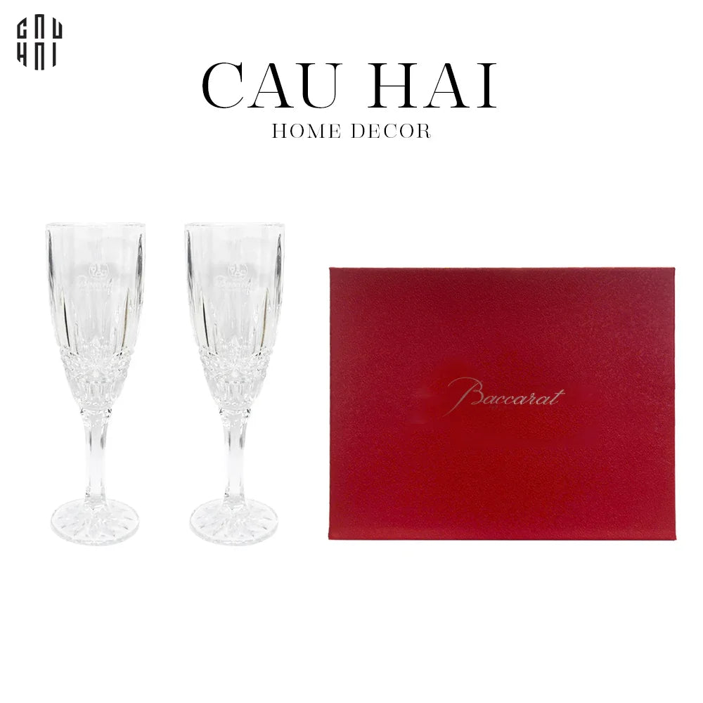 Maison Couture - Set 2 Ly Pha Lê Champagne Crown Cristalleries Allure Champagne Glasses 21.5x6.5 210ml-CẬU HAI HOME DECOR