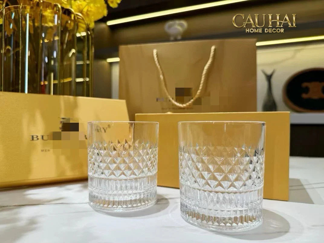 Maison Couture - Set 2 Ly Pha Lê L' Atélier B Class Cristalleries Rock Lowball Glasses 300ml-CẬU HAI HOME DECOR