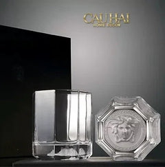 Maison Couture - Set 2 Ly Pha Lê Medusa V Class Cristalleries Facetté Rock Lowball Glasses 170ml-CẬU HAI HOME DECOR