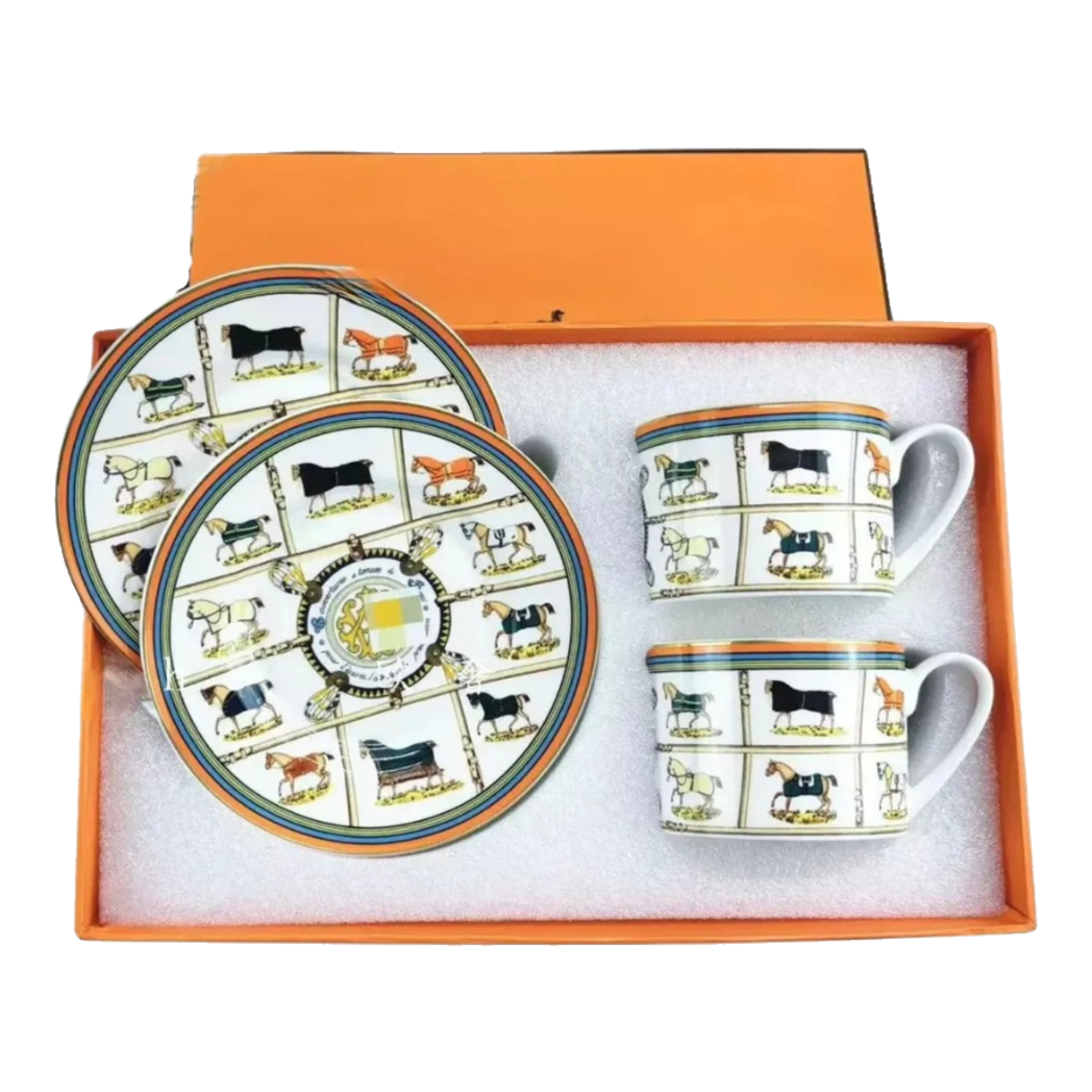 Maison Couture - Set 2 Tách Trà H Class Couvertures et Tenues Scarf Équestre-BỘ BÌNH TRÀ-CẬU HAI HOME DECOR-CẬU HAI HOME DECOR