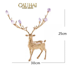 Maison Couture - Set 2 Tượng Đồng Thiên Hươu Amethyst Celestial Guardian Of Caladenia H25 H40-CẬU HAI HOME DECOR