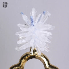 Maison Couture - Set 2 Tượng Hoa 4 Cánh Bằng Đồng Avalon Clover White Quartz 13x30-CẬU HAI HOME DECOR