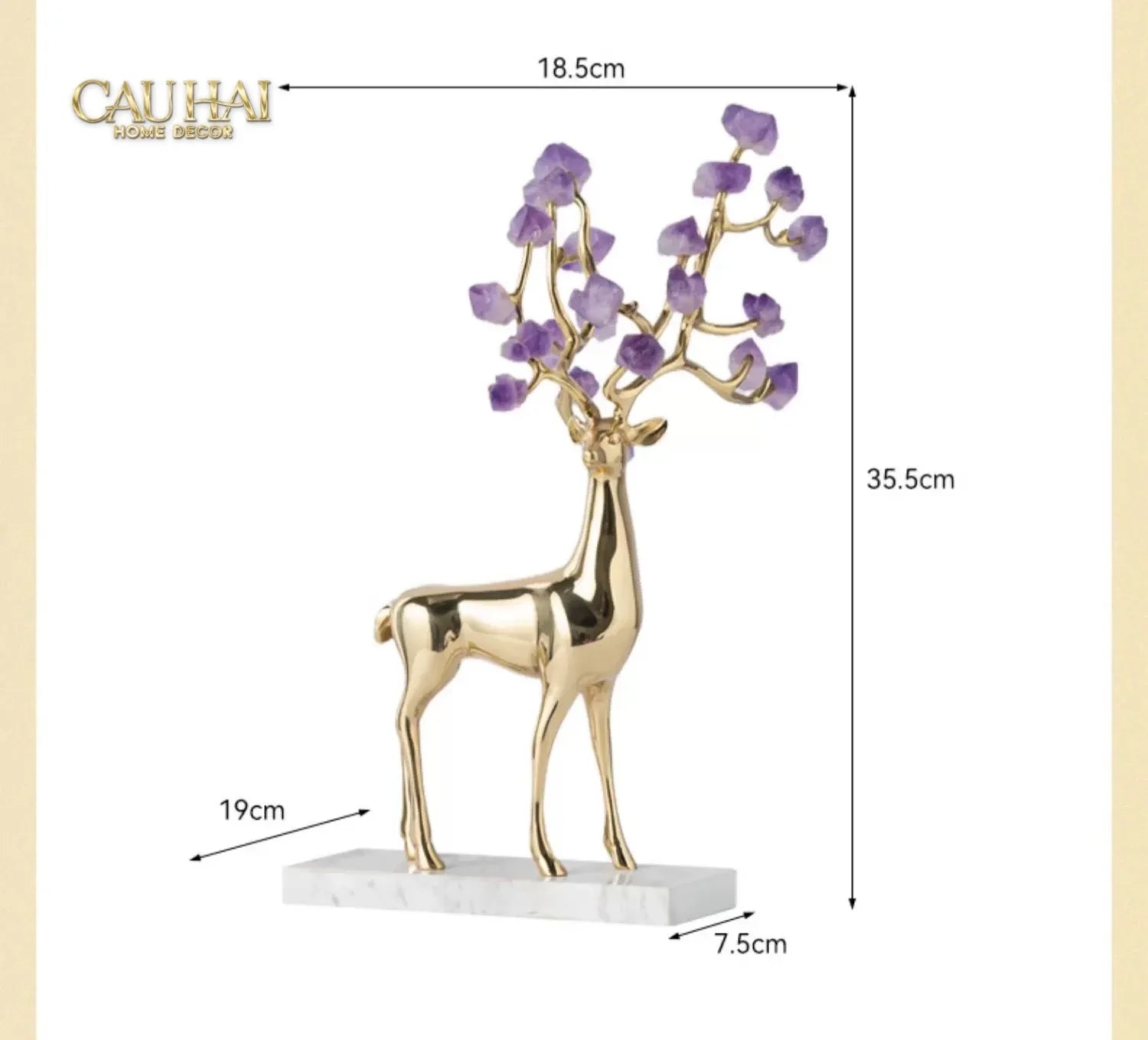 Maison Couture - Set 2 Tượng Hươu Đồng Omega Améthyste Les Sentinelles De La Forêt-CẬU HAI HOME DECOR
