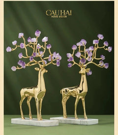 Maison Couture - Set 2 Tượng Hươu Đồng Omega Améthyste Les Sentinelles De La Forêt-CẬU HAI HOME DECOR