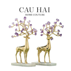 Maison Couture - Set 2 Tượng Hươu Đồng Omega Améthyste Les Sentinelles De La Forêt-CẬU HAI HOME DECOR