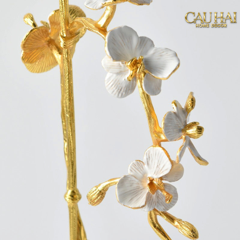 Maison Couture - Set 2 Tượng Kim Điệp Phúc Lâm Haute Orchid Golden Branches H41 / H31-CẬU HAI HOME DECOR