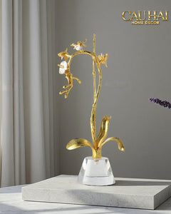 Maison Couture - Set 2 Tượng Kim Điệp Phúc Lâm Haute Orchid Golden Branches H41 / H31-CẬU HAI HOME DECOR