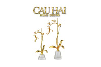 Maison Couture - Set 2 Tượng Kim Điệp Phúc Lâm Haute Orchid Golden Branches H41 / H31-CẬU HAI HOME DECOR