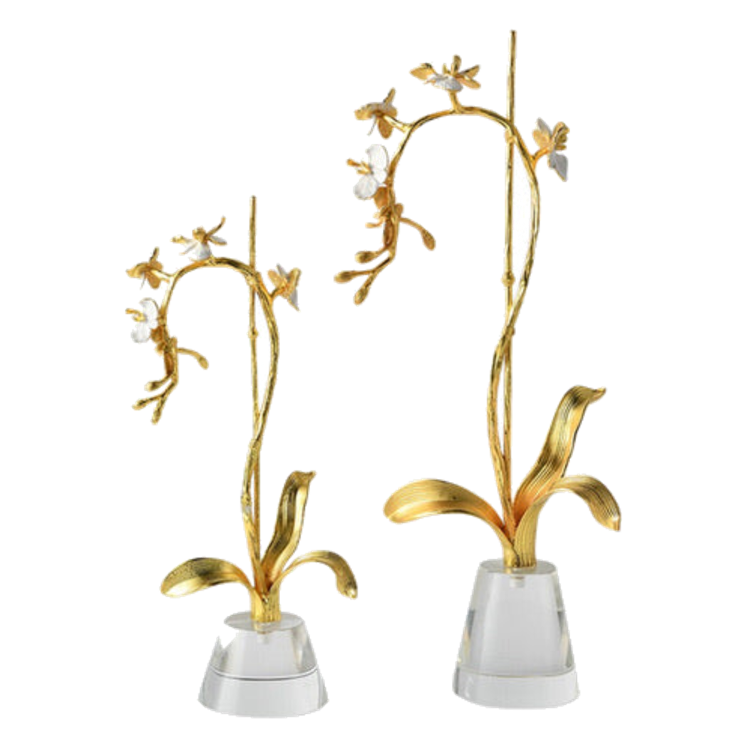 Maison Couture - Set 2 Tượng Kim Điệp Phúc Lâm Haute Orchid Golden Branches H41 / H31-TƯỢNG TRANG TRÍ-CẬU HAI HOME DECOR-CẬU HAI HOME DECOR