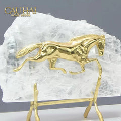Maison Couture - Set 2 Tượng Ngựa Đồng Đá Thạch Anh Équestre Gilded Hidden Stallion Grande Quartz-CẬU HAI HOME DECOR