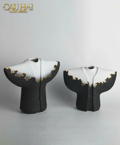 Maison Couture - Set 2 Tượng Quốc Phục Oriental Traditional Costume Lava Mantle H30/35-CẬU HAI HOME DECOR
