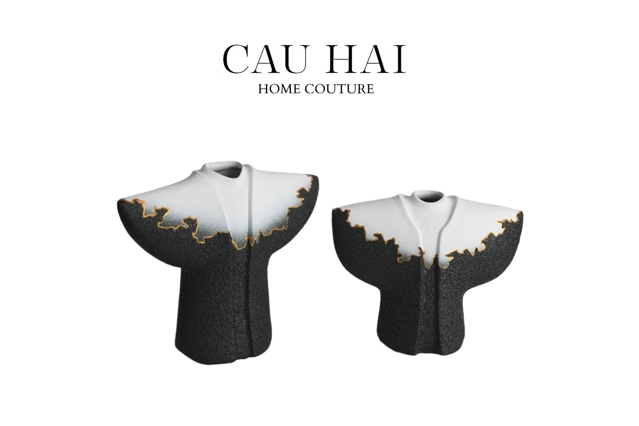 Maison Couture - Set 2 Tượng Quốc Phục Oriental Traditional Costume Lava Mantle H30/35-CẬU HAI HOME DECOR