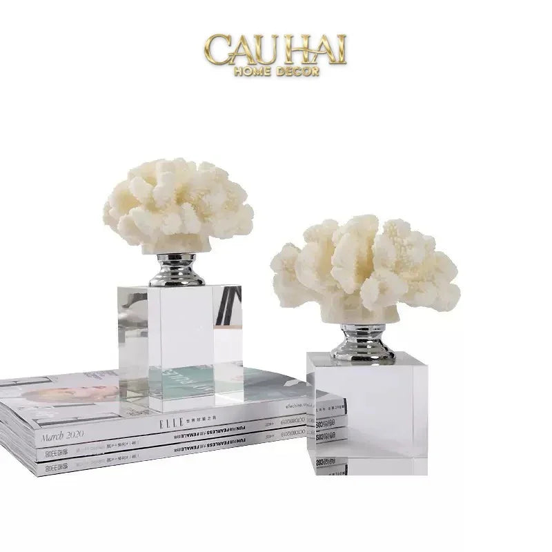 Maison Couture - Set 2 Tượng San Hô Đế Pha Lê Azure Tidal Aether Coral-CẬU HAI HOME DECOR