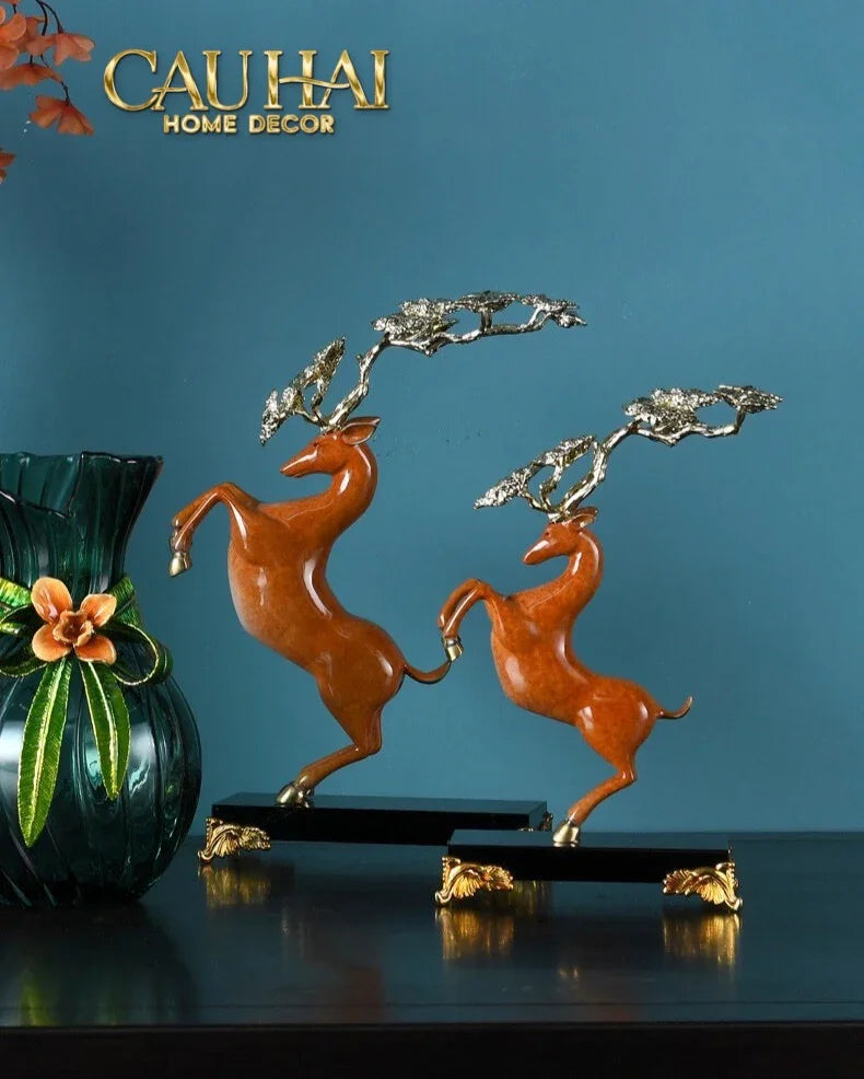 Maison Couture - Set 2 Tượng Thiên Gạc Hươu Les Cerfs Jumeaux à la Ramure Divine 37/44-CẬU HAI HOME DECOR