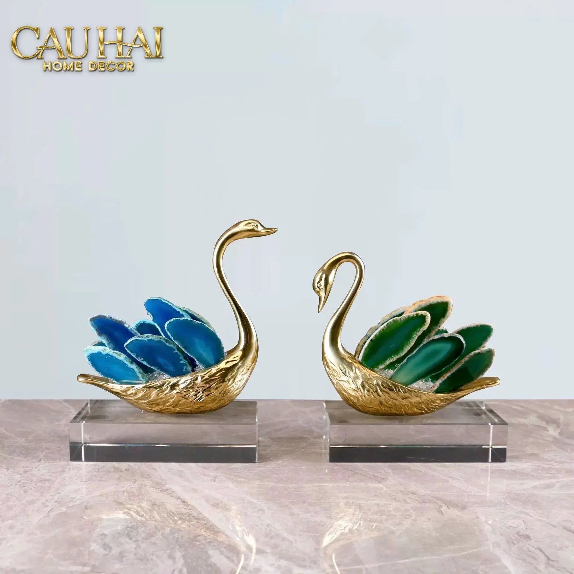 Maison Couture - Set 2 Tượng Thiên Nga Brasson Swan Gemstone - Ligne Cygne D’Amour-CẬU HAI HOME DECOR