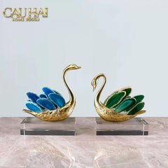 Maison Couture - Set 2 Tượng Thiên Nga Brasson Swan Gemstone - Ligne Cygne D’Amour-CẬU HAI HOME DECOR