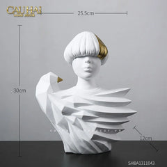 Maison Couture - Set 2 Tượng Twin Angel Prince- Hoàng Tử Thiên Sứ Aurea Silent Masquerade 35x25x15(1)-CẬU HAI HOME DECOR