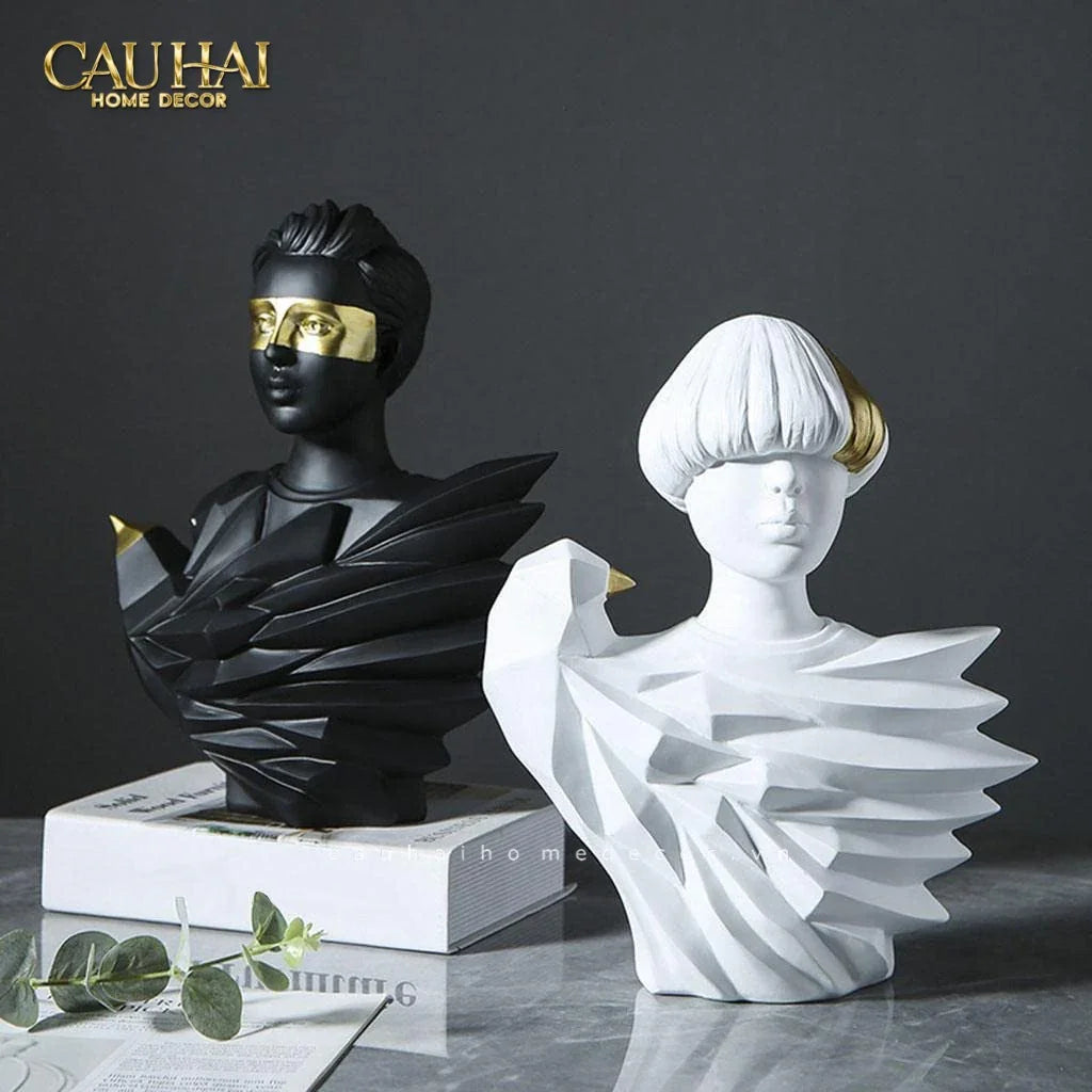 Maison Couture - Set 2 Tượng Twin Angel Prince- Hoàng Tử Thiên Sứ Aurea Silent Masquerade 35x25x15(1)-CẬU HAI HOME DECOR