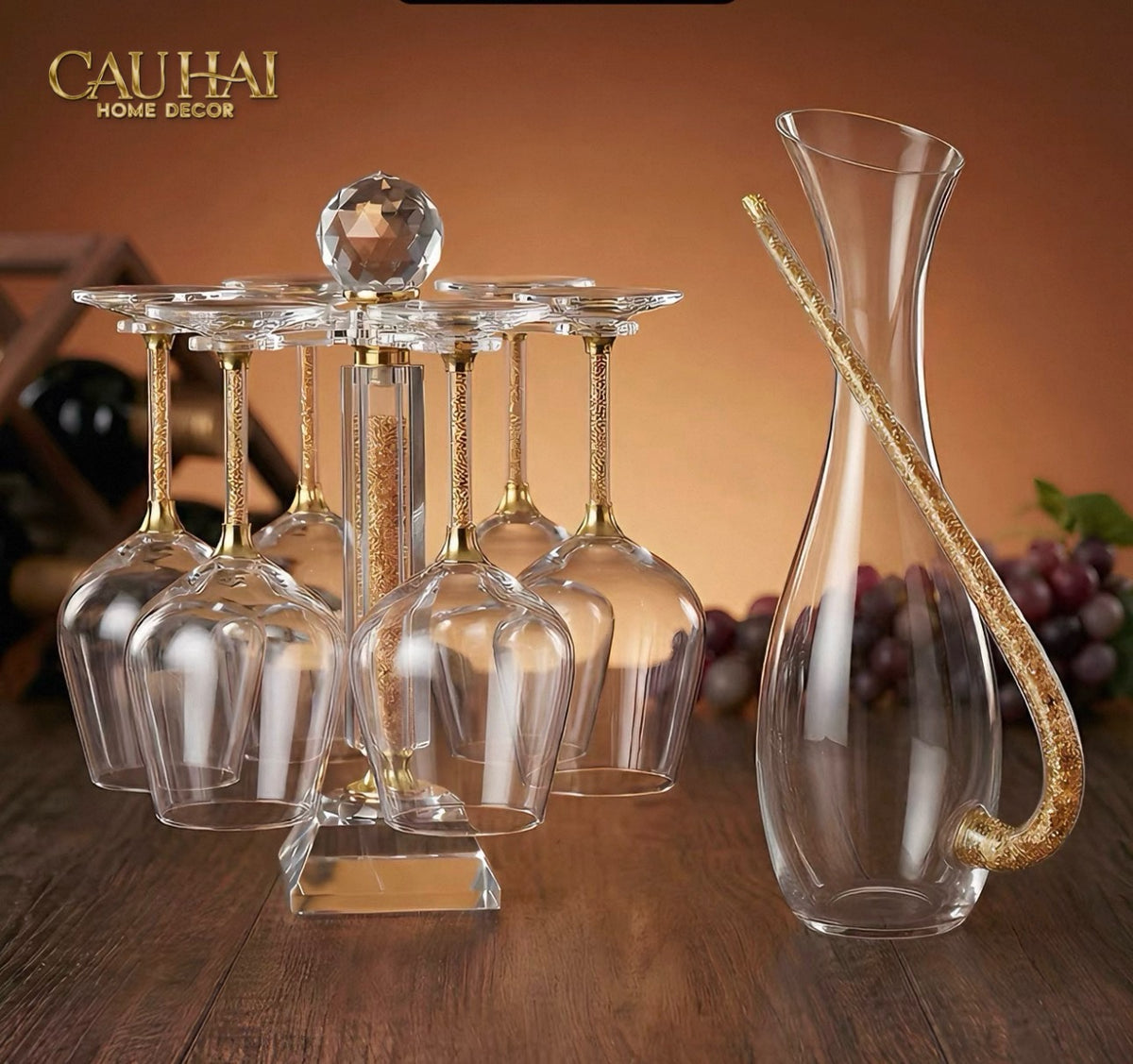 Maison Couture - Set 6 Ly Bia Thuỷ Tinh Glacier Cyan Gems Cristalleries Rack 370Ml-LY THỦY TINH-CẬU HAI HOME DECOR-CẬU HAI HOME DECOR