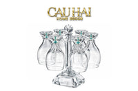 Maison Couture - Set 6 Ly Bia Thuỷ Tinh Glacier Cyan Gems Cristalleries Rack 370Ml-CẬU HAI HOME DECOR