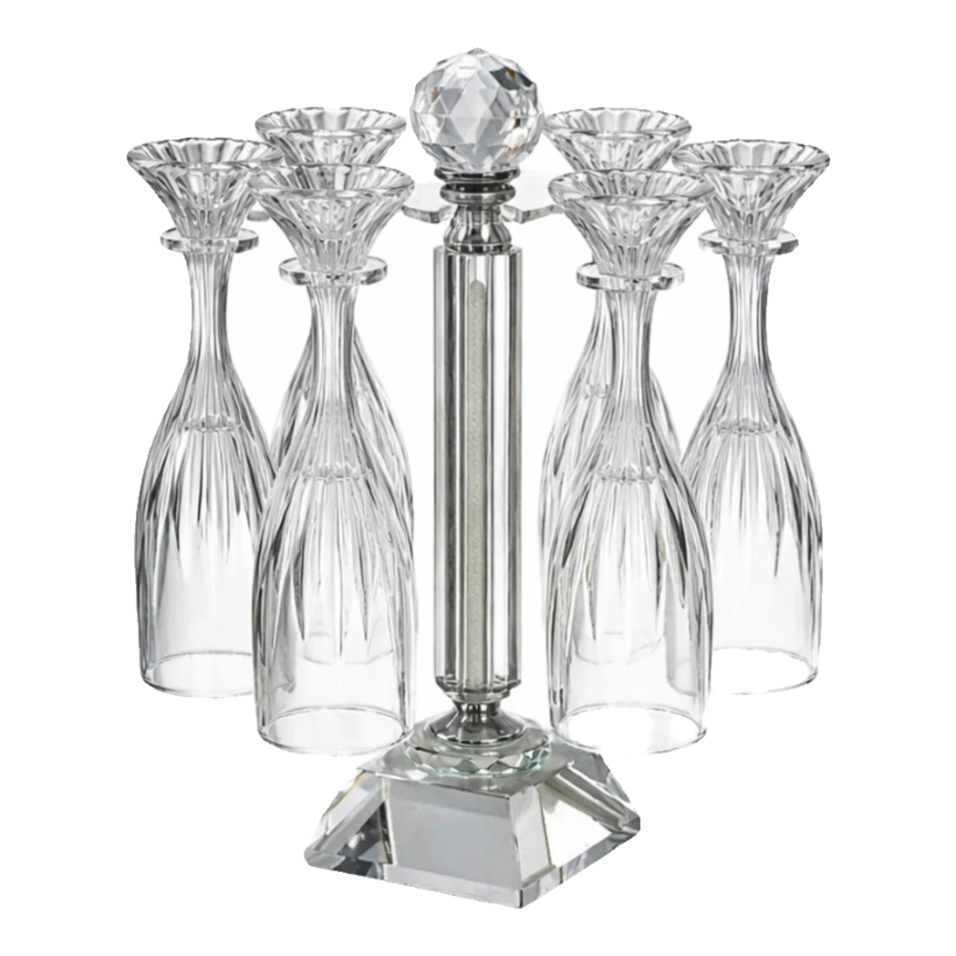 Maison Couture - Set 6 Ly Pha Lê Champane Facetté Éclat Cristalleries Champagne Glasses 170ml-LY THỦY TINH-Đối tác tại Trung Quốc theo từng đơn đặt hàng-CẬU HAI HOME DECOR