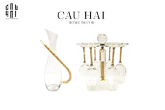 Maison Couture - Set Bình Decanter Ritz - Carlton Leather Box 8 Ly 430Ml-CẬU HAI HOME DECOR