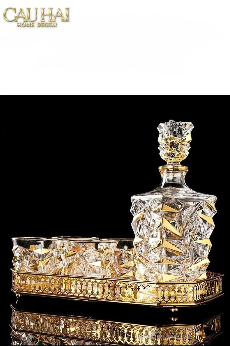 Maison Couture - Set Bình Rượu Whiskey Pha Lê Glorious Diamant Facetté-CẬU HAI HOME DECOR