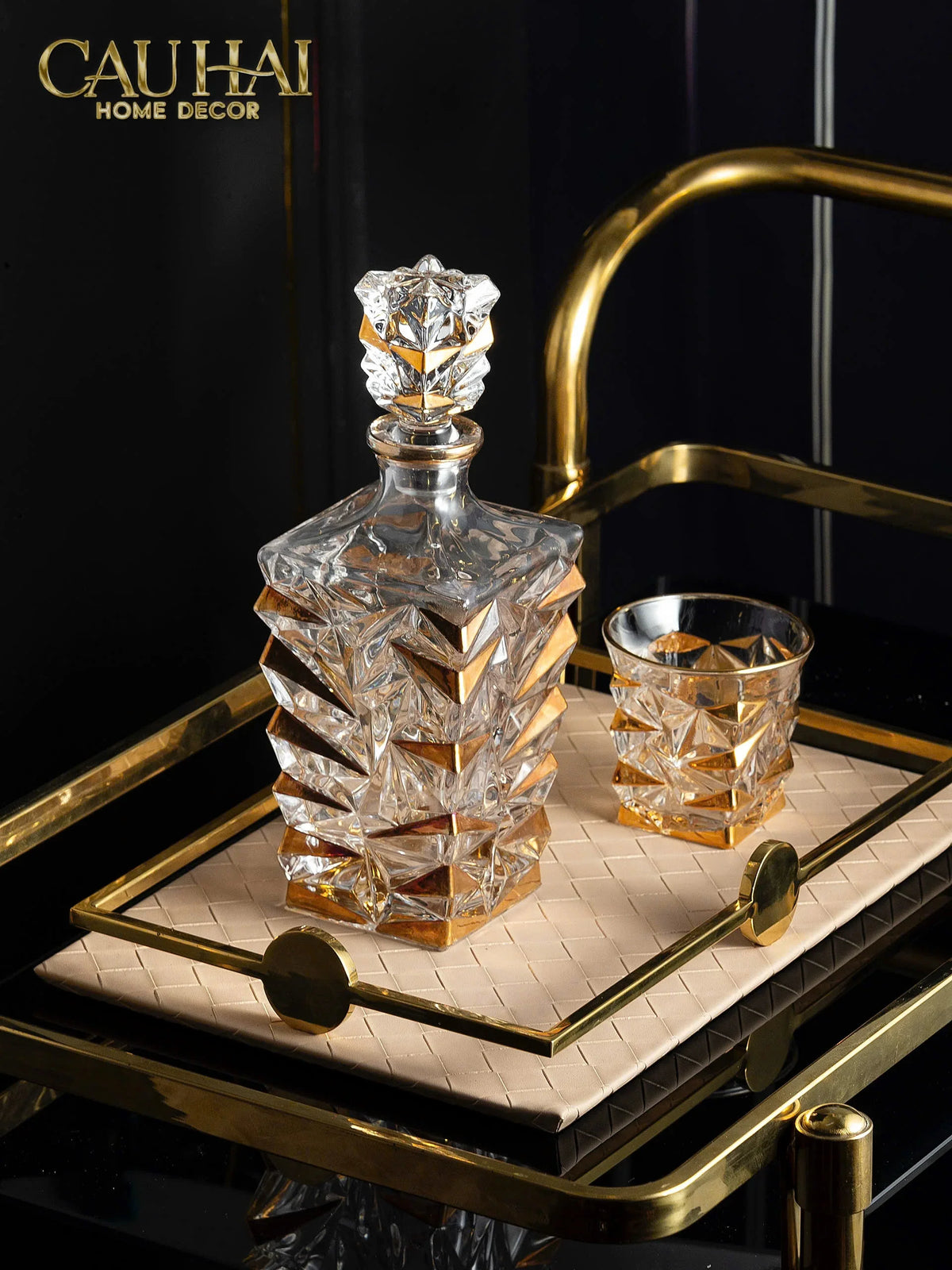 Maison Couture - Set Bình Rượu Whiskey Pha Lê Glorious Diamant Facetté-BÌNH RƯỢU-Đối tác tại Trung Quốc theo từng đơn đặt hàng-CẬU HAI HOME DECOR