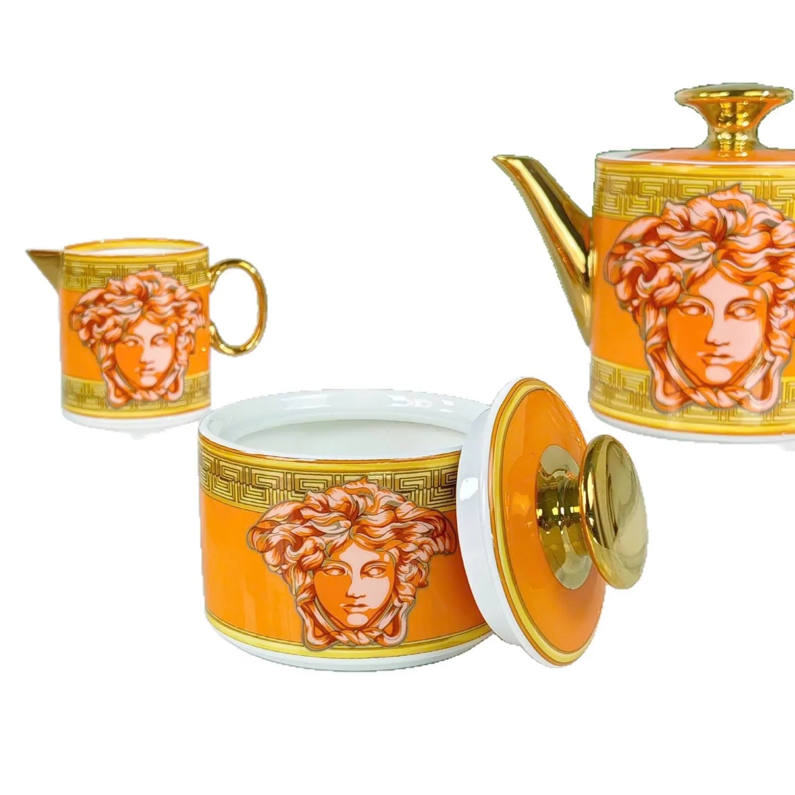 Maison Couture - Set Bình Trà 15 Món V Class Medusa Amplified Coin - Burnt Orange Édition 15pcs-CẬU HAI HOME DECOR