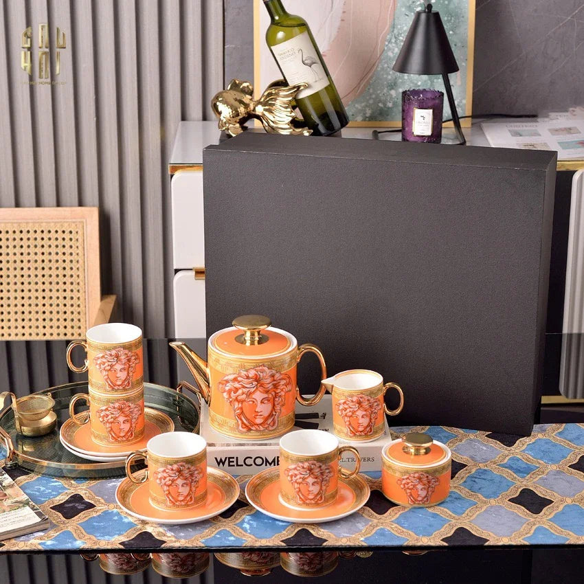 Maison Couture - Set Bình Trà 15 Món V Class Medusa Amplified Coin - Burnt Orange Édition 15pcs-CẬU HAI HOME DECOR