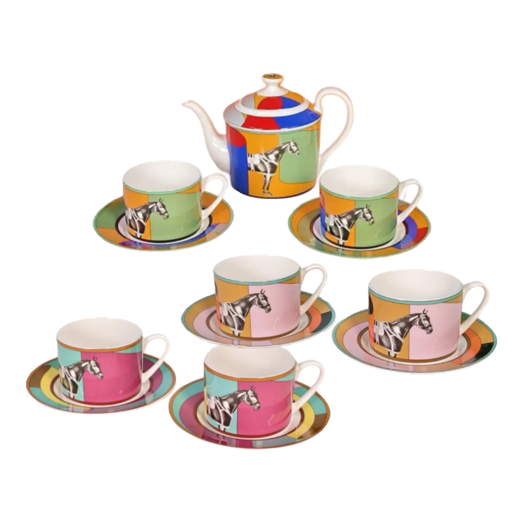 Maison Couture - Set Bình trà 6 tách H Class Signature Serpentine Équestre 13pcs Tea Set-SET BÌNH TRÀ-CẬU HAI HOME DECOR-CẬU HAI HOME DECOR