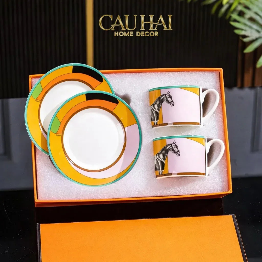 Maison Couture - Set Bình trà 6 tách H Class Signature Serpentine Équestre 13pcs Tea Set-CẬU HAI HOME DECOR