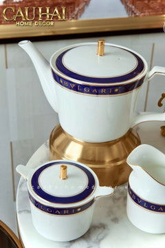 Maison Couture - Set Bình Trà Belle Vie Luxe Blanc & Bleu Minuit Signature 15 Pcs-CẬU HAI HOME DECOR