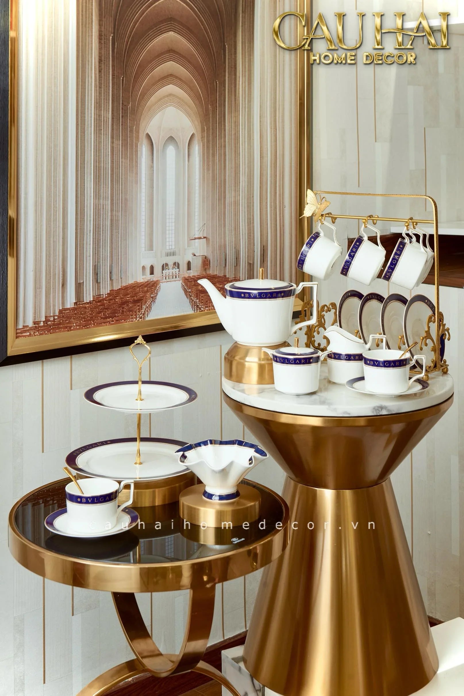Maison Couture - Set Bình Trà Belle Vie Luxe Blanc & Bleu Minuit Signature 15 Pcs-CẬU HAI HOME DECOR